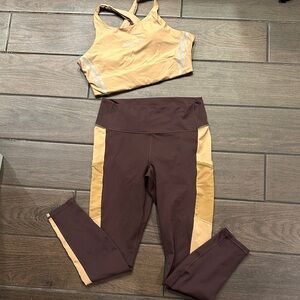 2pc Fabletics set size Large. Cacao & Quicksand